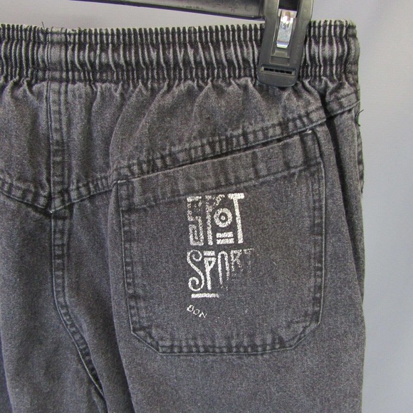 Vtg Spot Sport European Beach High Waist Jeans Women's Size L Black Denim Pants - Picture 7 of 10